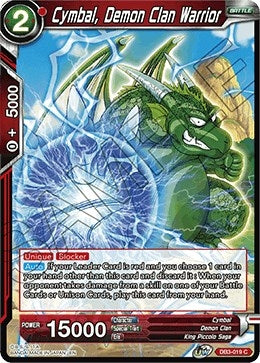 Image for Cymbal, Demon Clan Warrior (Draft Box 06 - Giant Force) (DB3-019) - Dragon Ball Super: Masters