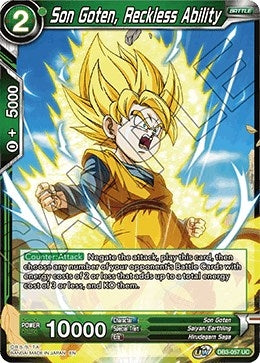 Image for Son Goten, Reckless Ability (Draft Box 06 - Giant Force) (DB3-057) - Dragon Ball Super: Masters