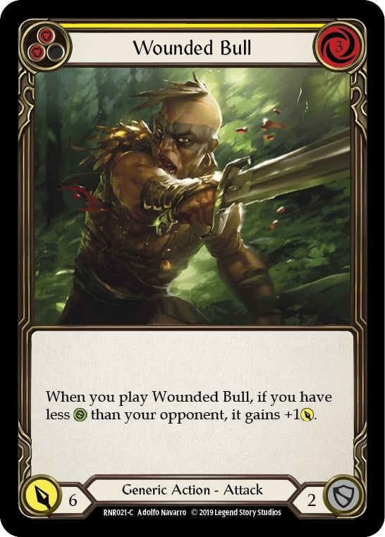 Image for Wounded Bull (Yellow) (Hero Deck: Rhinar) (RNR021) - Flesh and Blood TCG