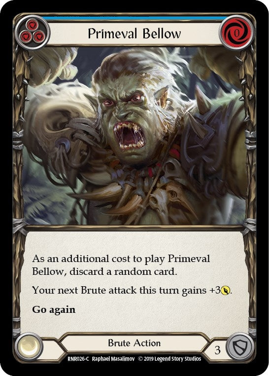 Image for Primeval Bellow (Blue) (Hero Deck: Rhinar) (RNR026) - Flesh and Blood TCG