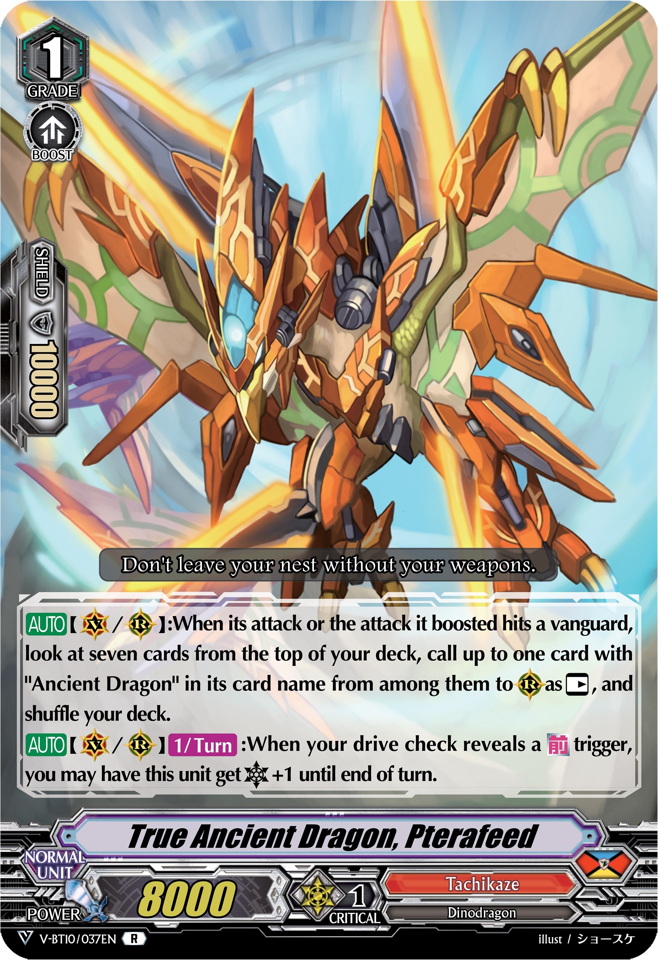 Image for True Ancient Dragon, Pterafeed (V-BT10: Phantom Dragon Aeon) (V-BT10/037EN) - Cardfight Vanguard