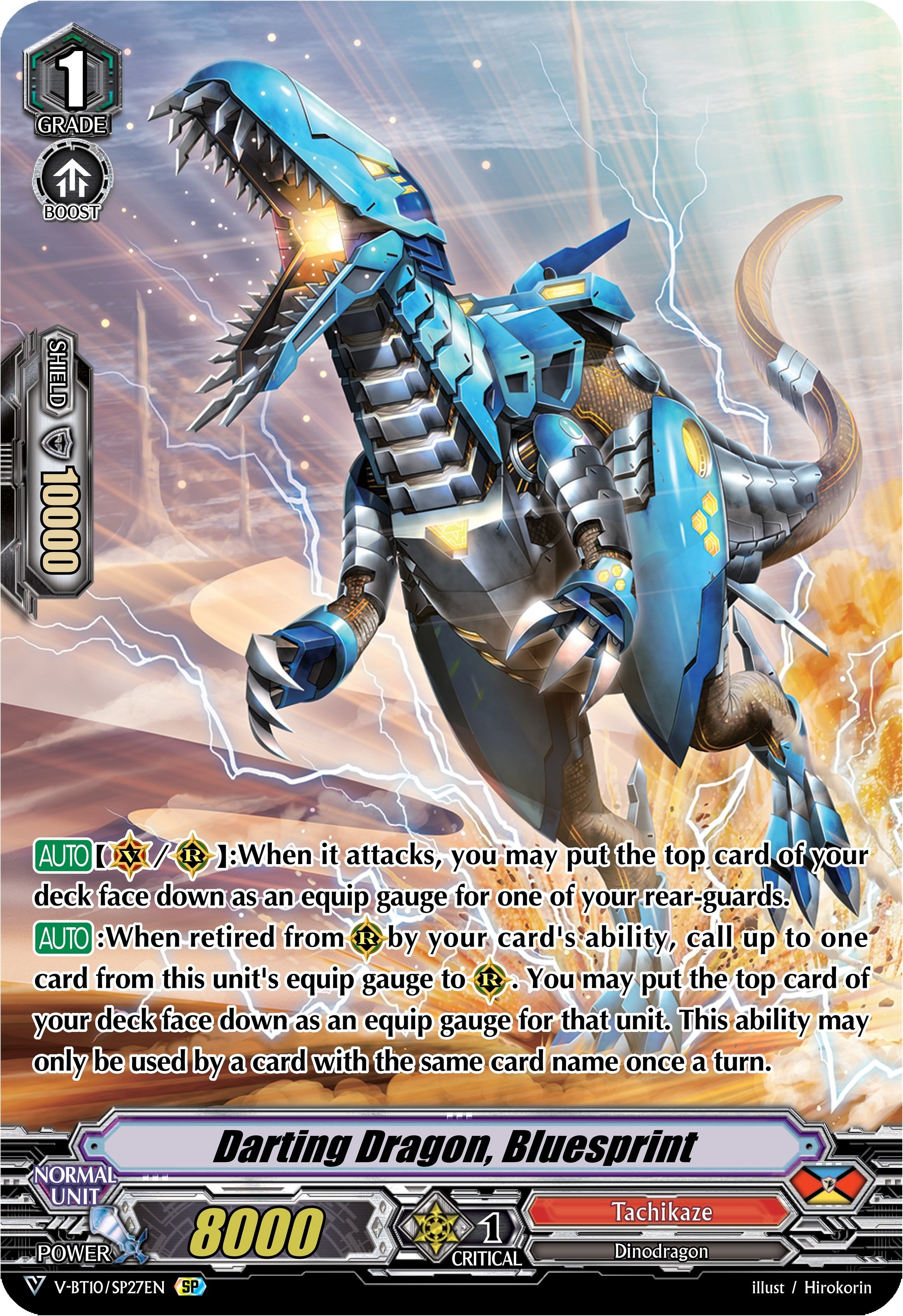 Image for Darting Dragon, Bluesprint (SP) (V-BT10: Phantom Dragon Aeon) (V-BT10/SP27EN) - Cardfight Vanguard