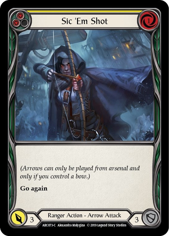 Image for Sic 'Em Shot (Yellow) (Arcane Rising) (ARC073) - Flesh and Blood TCG