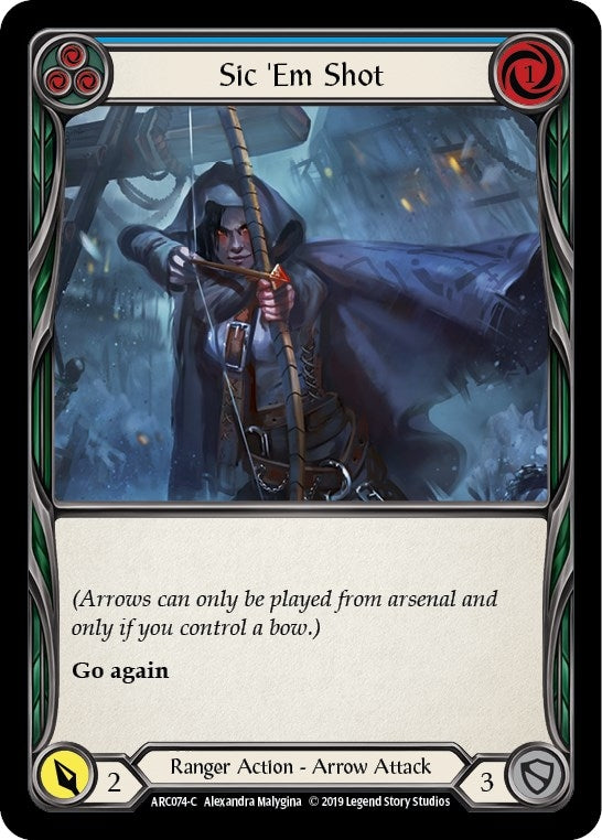 Image for Sic 'Em Shot (Blue) (Arcane Rising) (ARC074) - Flesh and Blood TCG