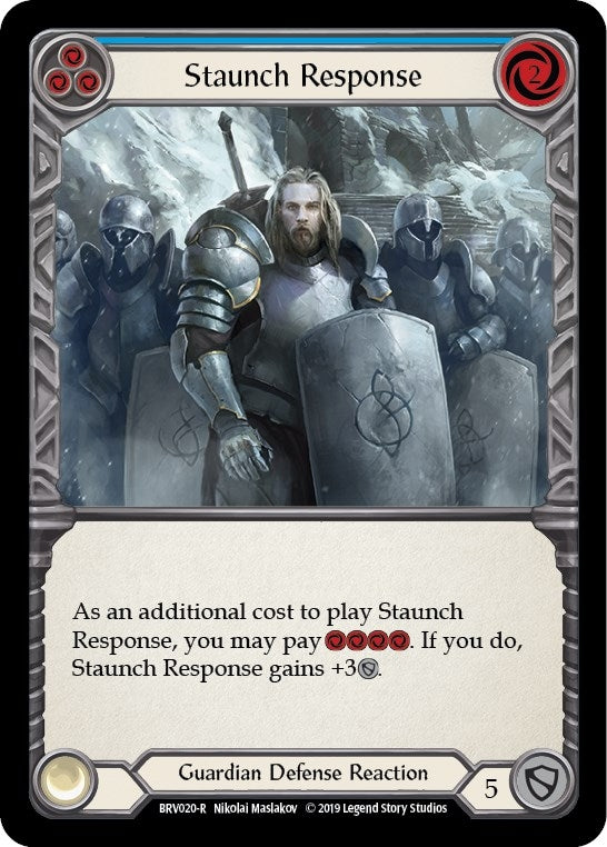 Image for Staunch Response (Blue) (Hero Deck: Bravo) (BVO020) - Flesh and Blood TCG