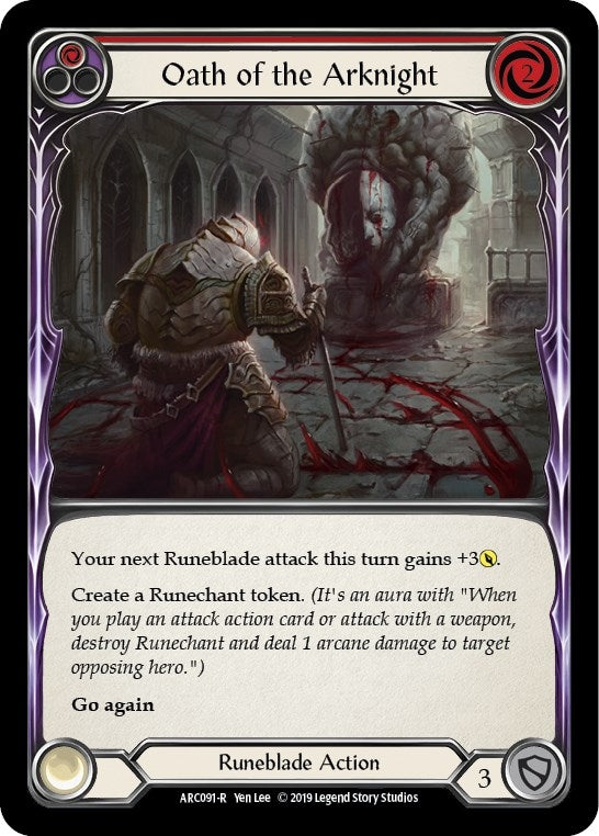 Image for Oath of the Arknight (Red) (Arcane Rising) (ARC091) - Flesh and Blood TCG