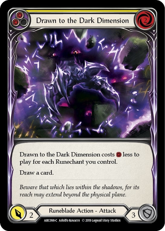 Image for Drawn to the Dark Dimension (Yellow) (Arcane Rising) (ARC098) - Flesh and Blood TCG