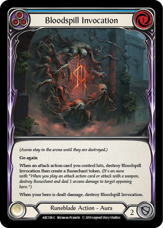 Image for Bloodspill Invocation (Blue) (Arcane Rising) (ARC108) - Flesh and Blood TCG