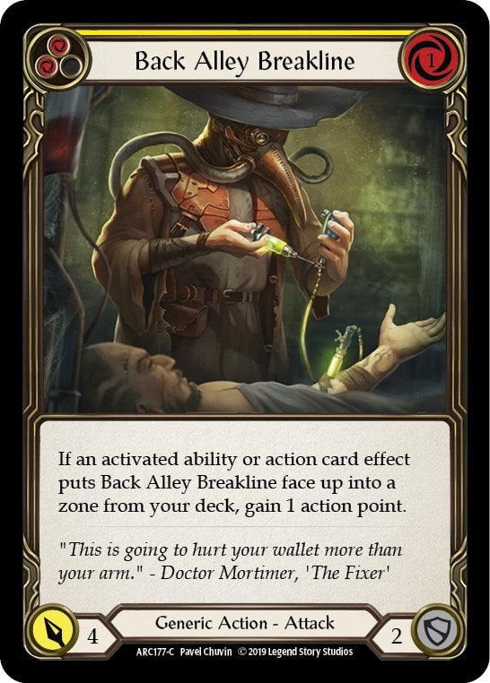 Image for Back Alley Breakline (Yellow) (Arcane Rising) (ARC177) - Flesh and Blood TCG