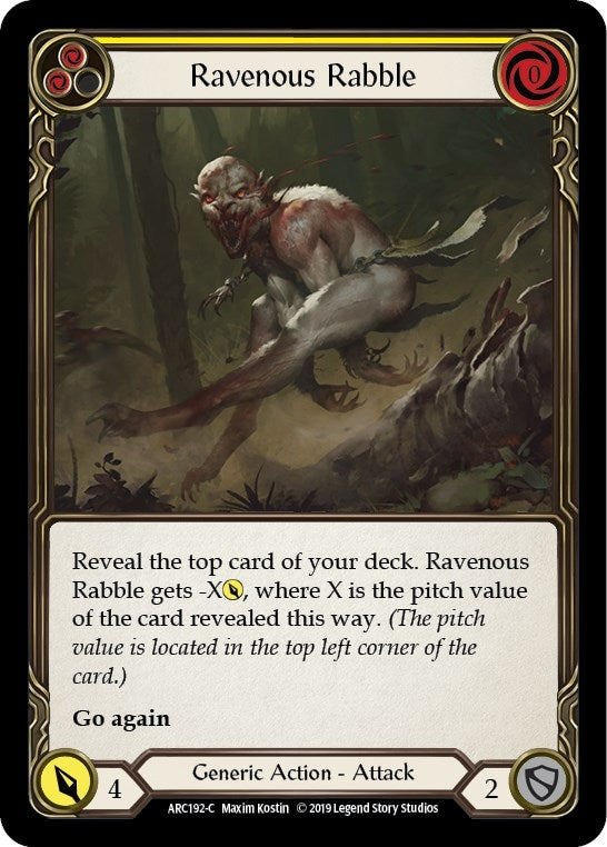 Image for Ravenous Rabble (Yellow) (Arcane Rising) (ARC192) - Flesh and Blood TCG