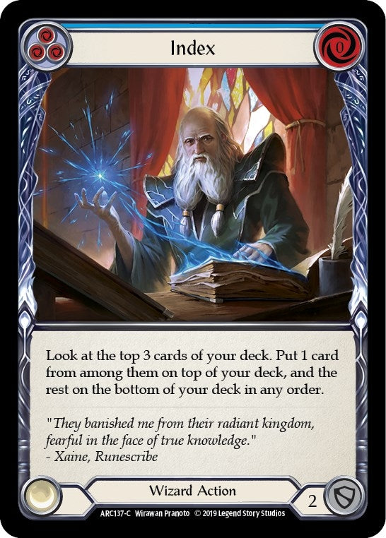 Image for Index (Blue) (Arcane Rising) (ARC137) - Flesh and Blood TCG