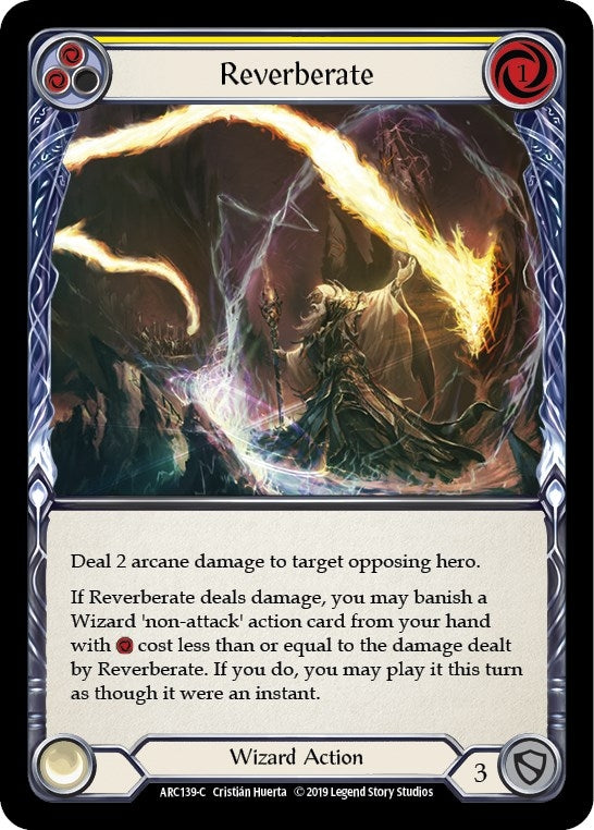 Image for Reverberate (Yellow) (Arcane Rising) (ARC139) - Flesh and Blood TCG
