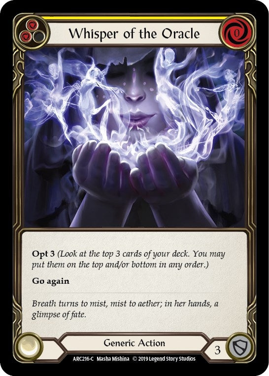 Image for Whisper of the Oracle (Yellow) (Arcane Rising) (ARC216) - Flesh and Blood TCG