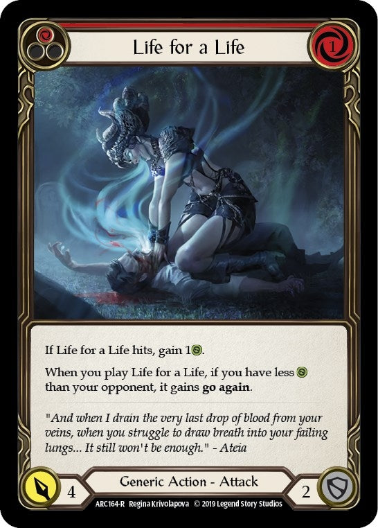 Image for Life for a Life (Red) (Arcane Rising) (ARC164) - Flesh and Blood TCG