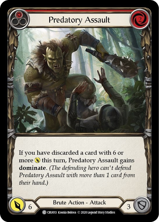 Image for Predatory Assault (Red) (Crucible of War) (CRU013) - Flesh and Blood TCG