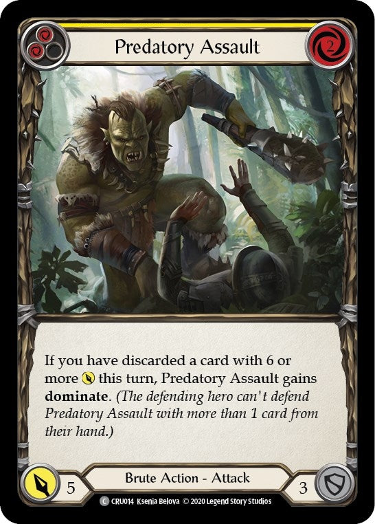 Image for Predatory Assault (Yellow) (Crucible of War) (CRU014) - Flesh and Blood TCG