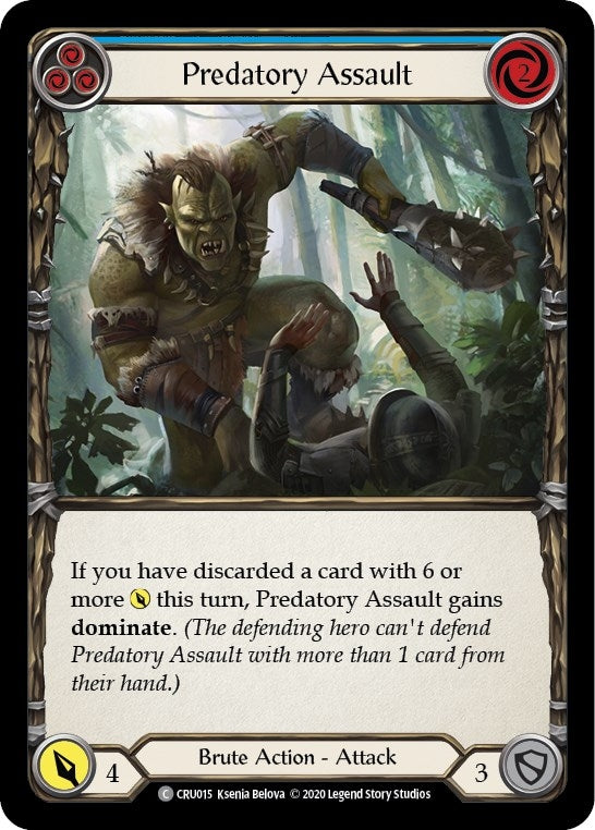 Image for Predatory Assault (Blue) (Crucible of War) (CRU015) - Flesh and Blood TCG