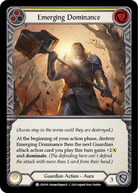 Image for Emerging Dominance (Yellow) (Crucible of War) (CRU039) - Flesh and Blood TCG