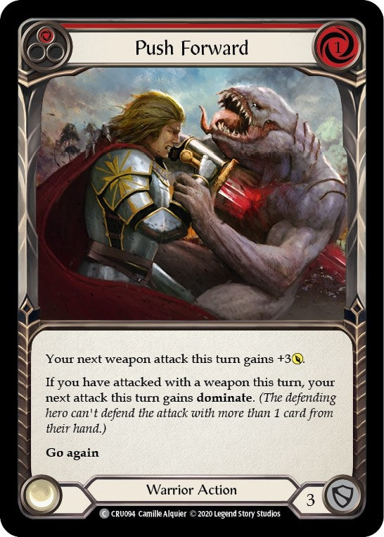 Image for Push Forward (Red) (Crucible of War) (CRU094) - Flesh and Blood TCG