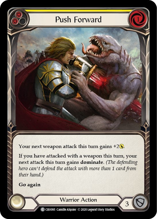 Image for Push Forward (Yellow) (Crucible of War) (CRU095) - Flesh and Blood TCG