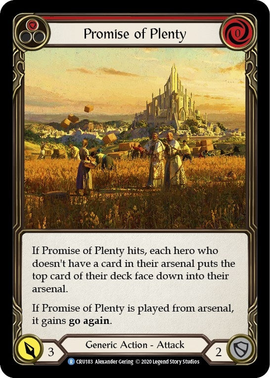 Image for Promise of Plenty (Red) (Crucible of War) (CRU183) - Flesh and Blood TCG