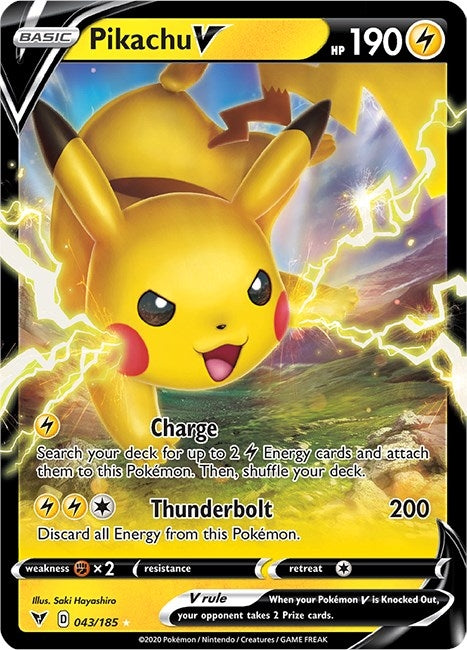 Image for Pikachu V (SWSH04: Vivid Voltage) (043/185) - Pokemon