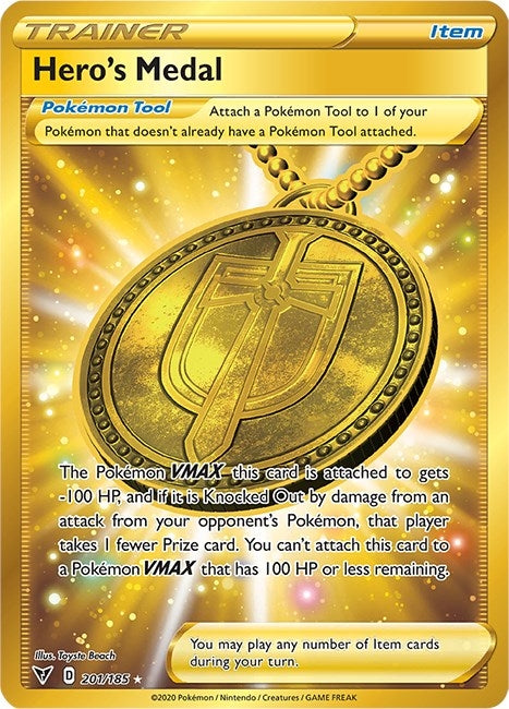Image for Hero's Medal (Secret) (SWSH04: Vivid Voltage) (201/185) - Pokemon