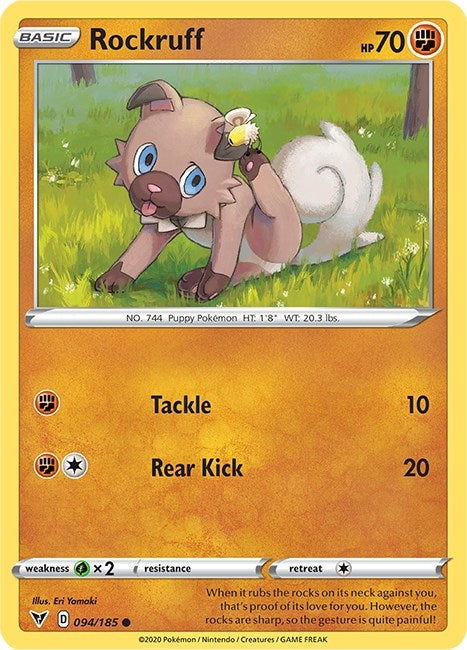 Image for Rockruff (SWSH04: Vivid Voltage) (094/185) - Pokemon