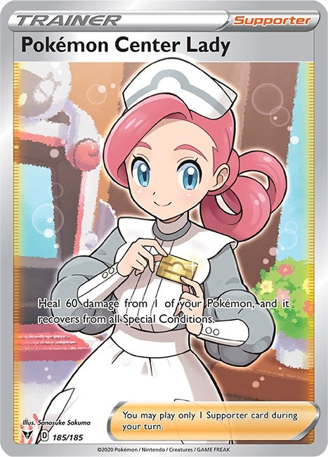 Image for Pokemon Center Lady (Full Art) (SWSH04: Vivid Voltage) (185/185) - Pokemon