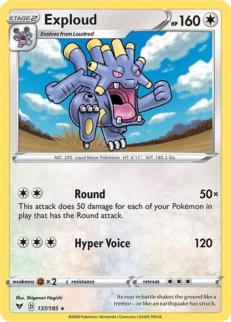 Image for Exploud (SWSH04: Vivid Voltage) (137/185) - Pokemon