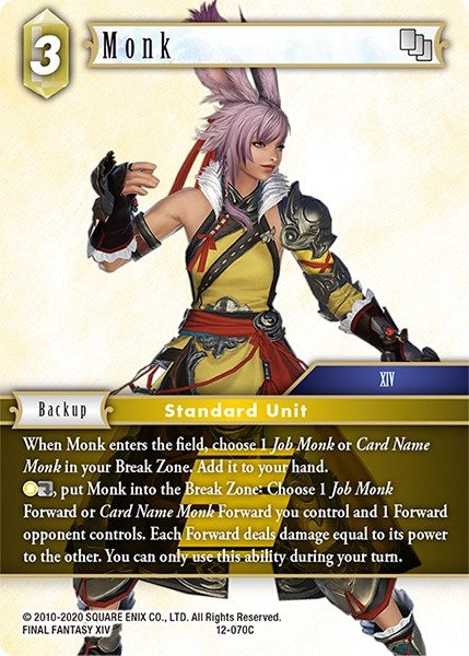 Image for Monk (Opus XII) (12-070C) - Final Fantasy TCG