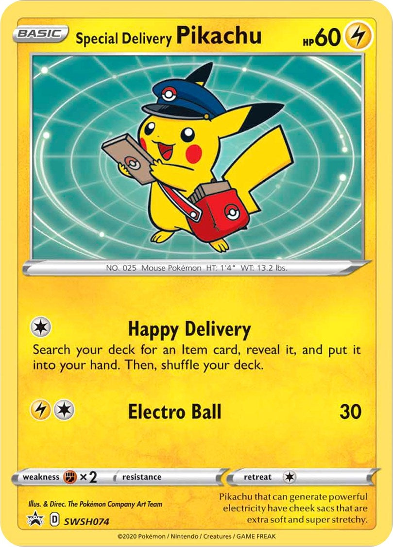 Image for Special Delivery Pikachu - SWSH074 (SWSH: Sword & Shield Promo Cards) (SWSH074) - Pokemon