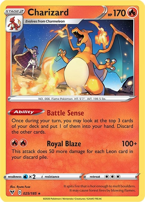 Image for Charizard - 25/185 (Cracked Ice Holo) (Deck Exclusives) (025/185) - Pokemon
