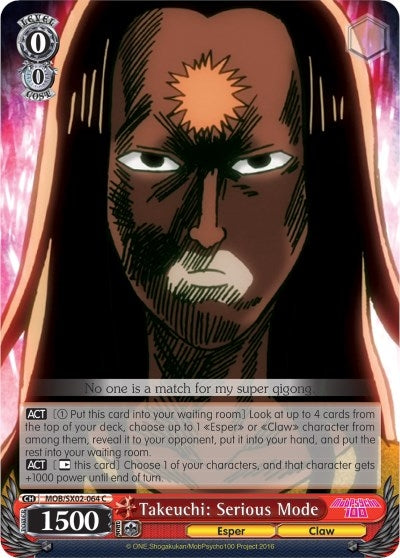 Image for Takeuchi: Serious Mode (Mob Psycho 100) (MOB/SX02-064 C) - Weiss Schwarz