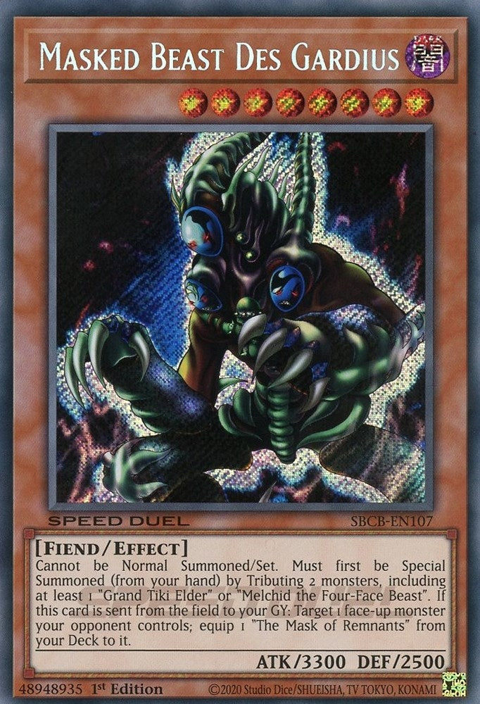 Image for Masked Beast Des Gardius (Secret) (Speed Duel: Battle City Box) (SBCB-EN107) - YuGiOh