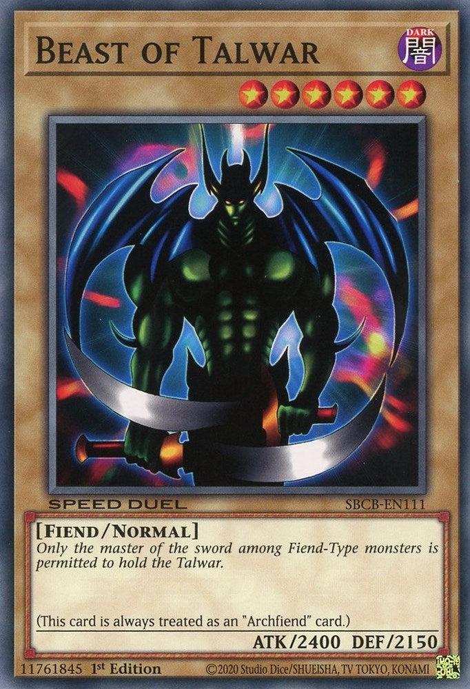Image for Beast of Talwar (Speed Duel: Battle City Box) (SBCB-EN111) - YuGiOh