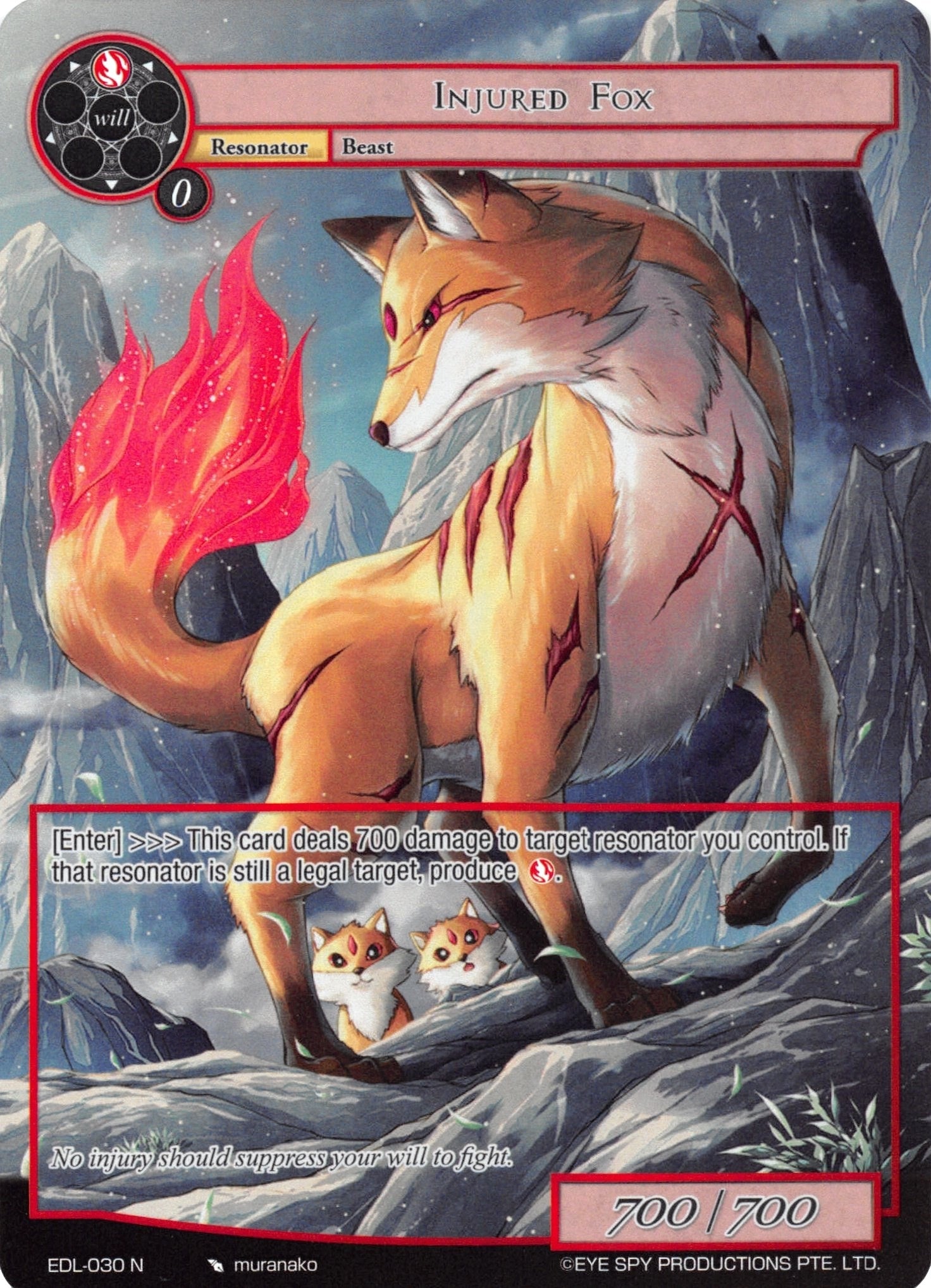 Image for Injured Fox (Full Art) (The Epic of the Dragon Lord) (EDL-030) - Force of Will