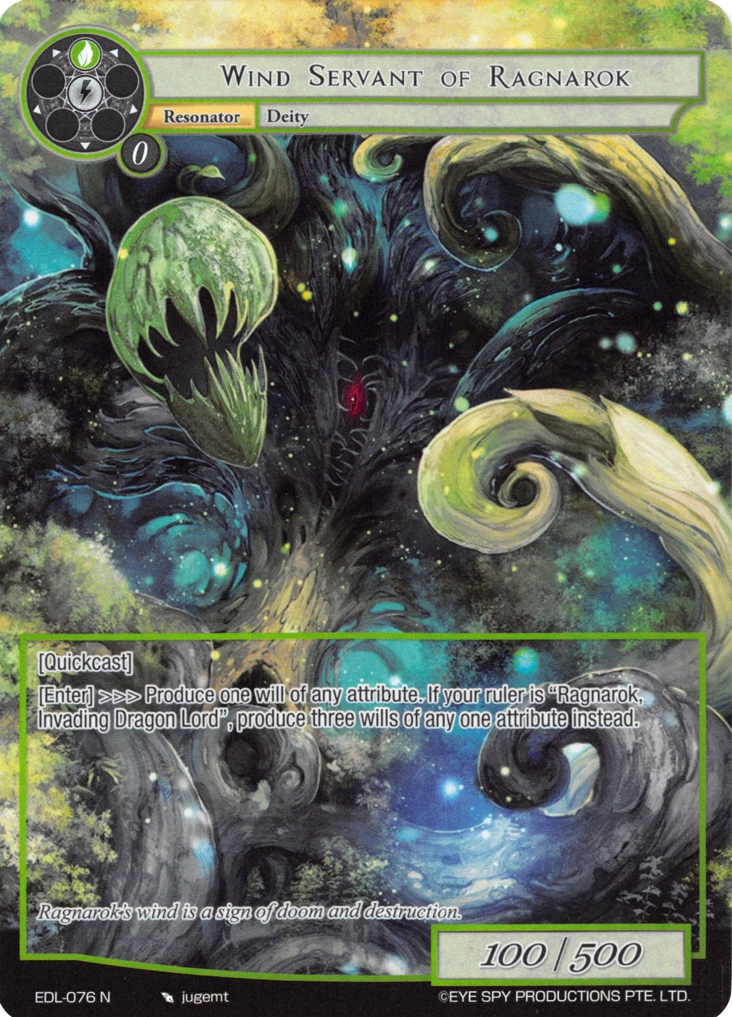 Image for Wind Servant of Ragnarok (Full Art) (The Epic of the Dragon Lord) (EDL-076) - Force of Will