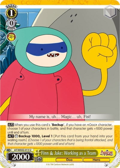 Image for Finn & Jake: Working as a Team (Adventure Time) (AT/WX02-013 U) - Weiss Schwarz