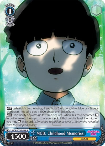 Image for MOB: Childhood Memories (Mob Psycho 100) (MOB/SX02-078 R) - Weiss Schwarz