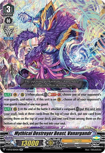 Image for Mythical Destroyer Beast, Vanargandr (V-BT12: Divine Lightning Radiance) (V-BT12/024EN) - Cardfight Vanguard
