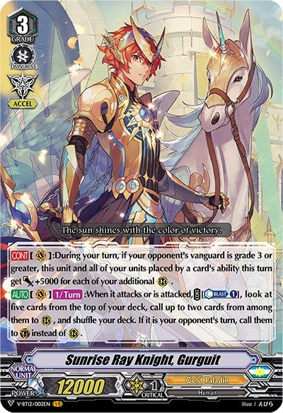 Image for Sunrise Ray Knight, Gurguit (V-BT12: Divine Lightning Radiance) (V-BT12/002EN) - Cardfight Vanguard
