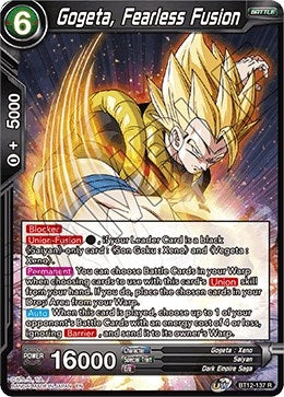 Image for Gogeta, Fearless Fusion (Vicious Rejuvenation) (BT12-137) - Dragon Ball Super: Masters