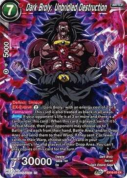 Image for Dark Broly, Unbridled Destruction (Expansion Deck Box Set 16: Ultimate Deck) (EX16-03) - Dragon Ball Super: Masters