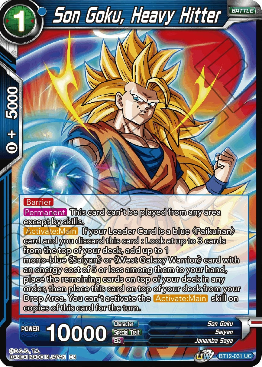 Image for Son Goku, Heavy Hitter (Vicious Rejuvenation) (BT12-031) - Dragon Ball Super: Masters