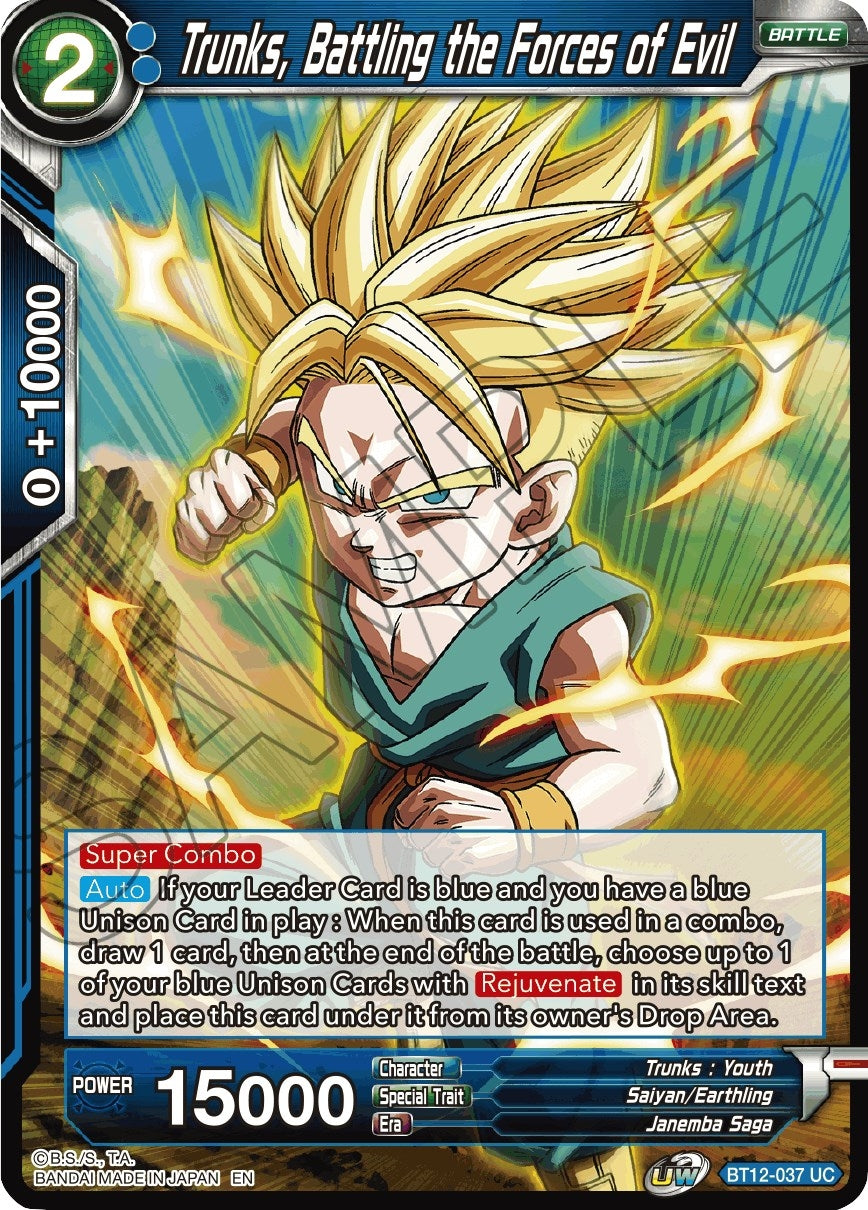 Image for Trunks, Battling the Forces of Evil (Vicious Rejuvenation) (BT12-037) - Dragon Ball Super: Masters