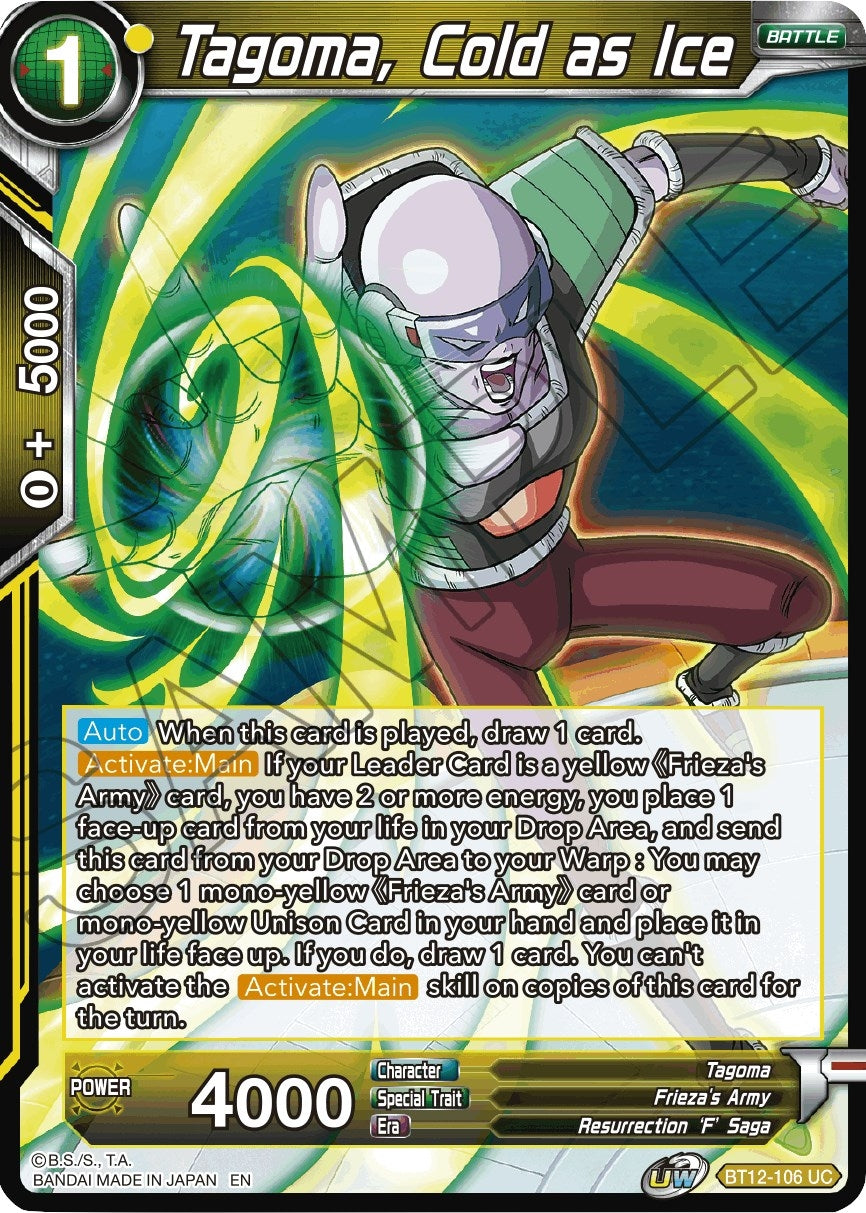 Image for Tagoma, Cold as Ice (Vicious Rejuvenation) (BT12-106) - Dragon Ball Super: Masters