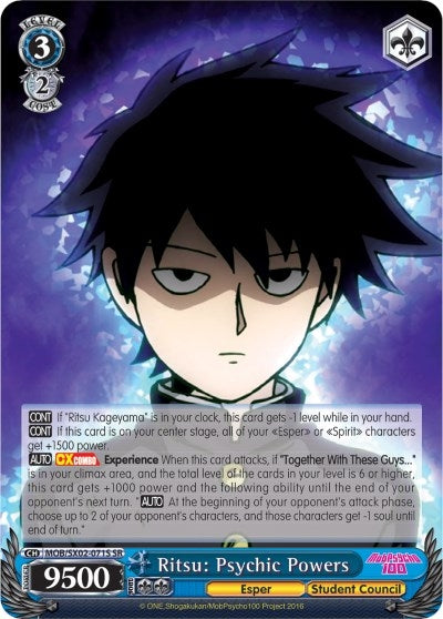 Image for Ritsu: Psychic Powers (SR) (Mob Psycho 100) (MOB/SX02-071S SR) - Weiss Schwarz