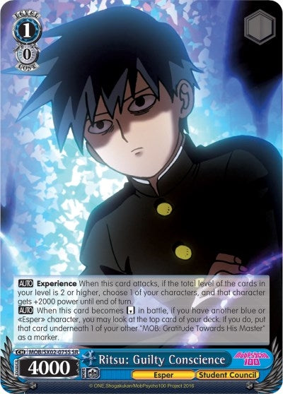 Image for Ritsu: Guilty Conscience (SR) (Mob Psycho 100) (MOB/SX02-075S SR) - Weiss Schwarz