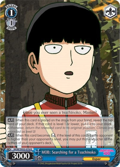 Image for MOB: Searching for a Tsuchinoko (Mob Psycho 100) (MOB/SX02-076 R) - Weiss Schwarz